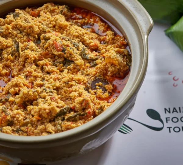 Egusi soup made with melon seeds and vegetables — widely considered the most famous Nigerian soup.